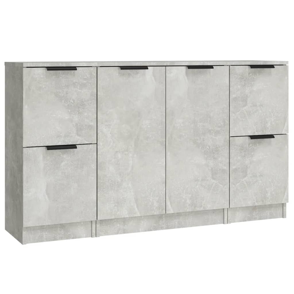 vidaXL Sideboards 3 Stk. Betongrau Holzwerkstoff