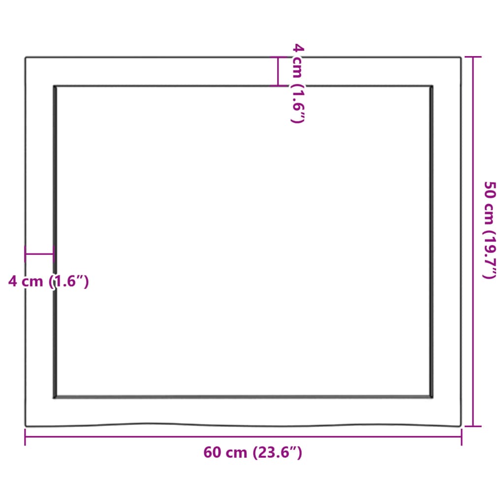 vidaXL Wandregal Dunkelbraun 60x50x(2-4) cm Massivholz Eiche Behandelt