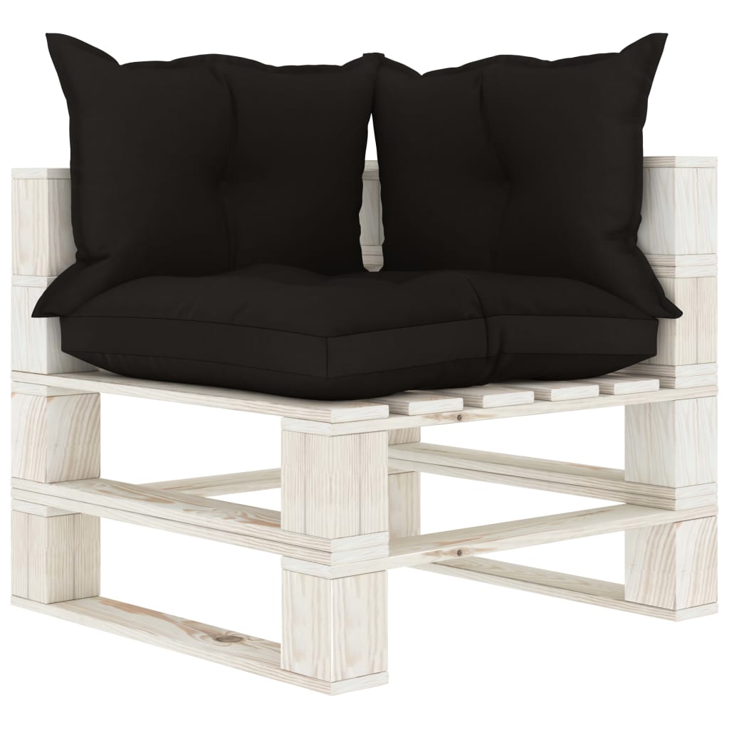 vidaXL 8-tlg. Garten-Lounge-Set Paletten mit Kissen in Schwarz Holz