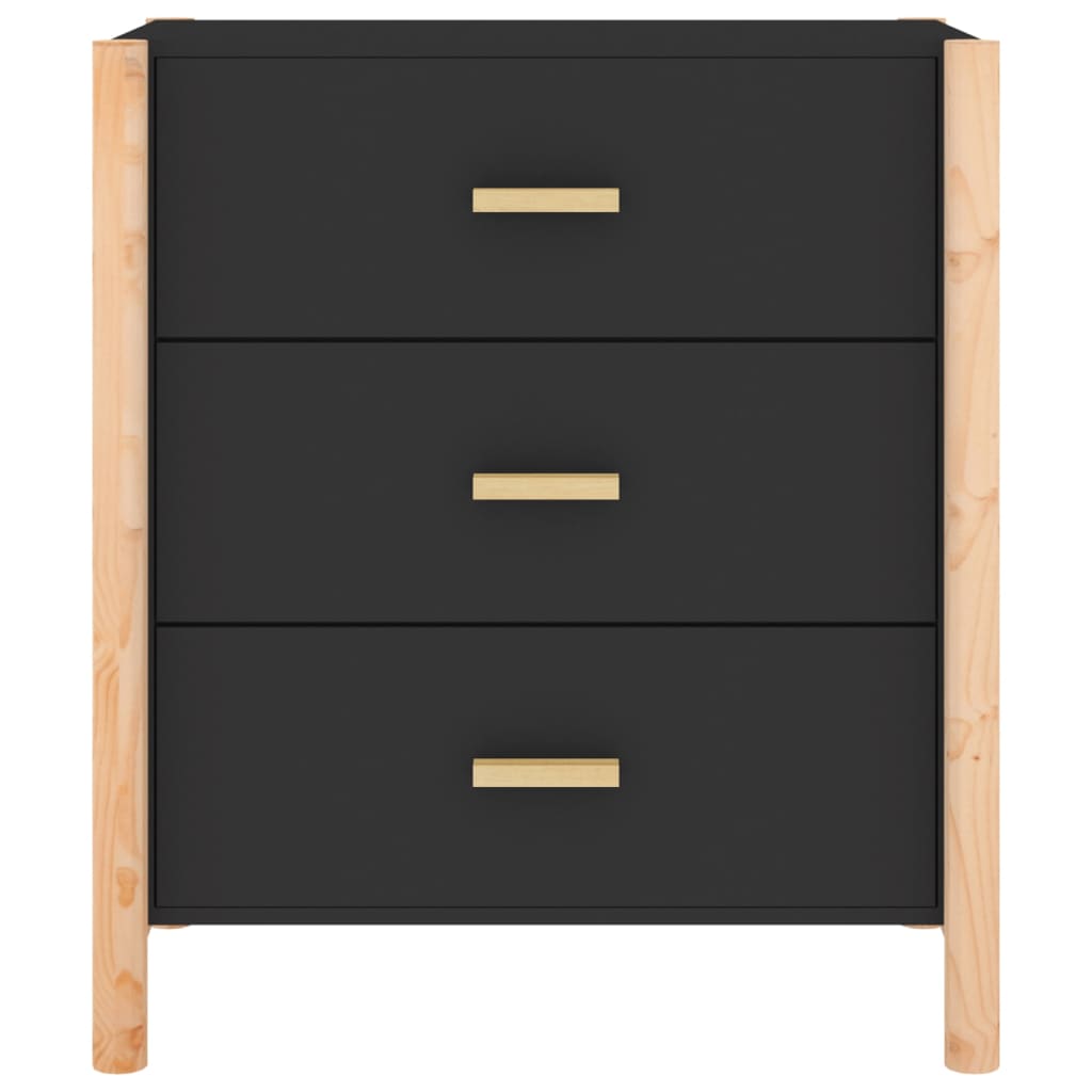 vidaXL Sideboard Schwarz 62x38x70 cm Holzwerkstoff