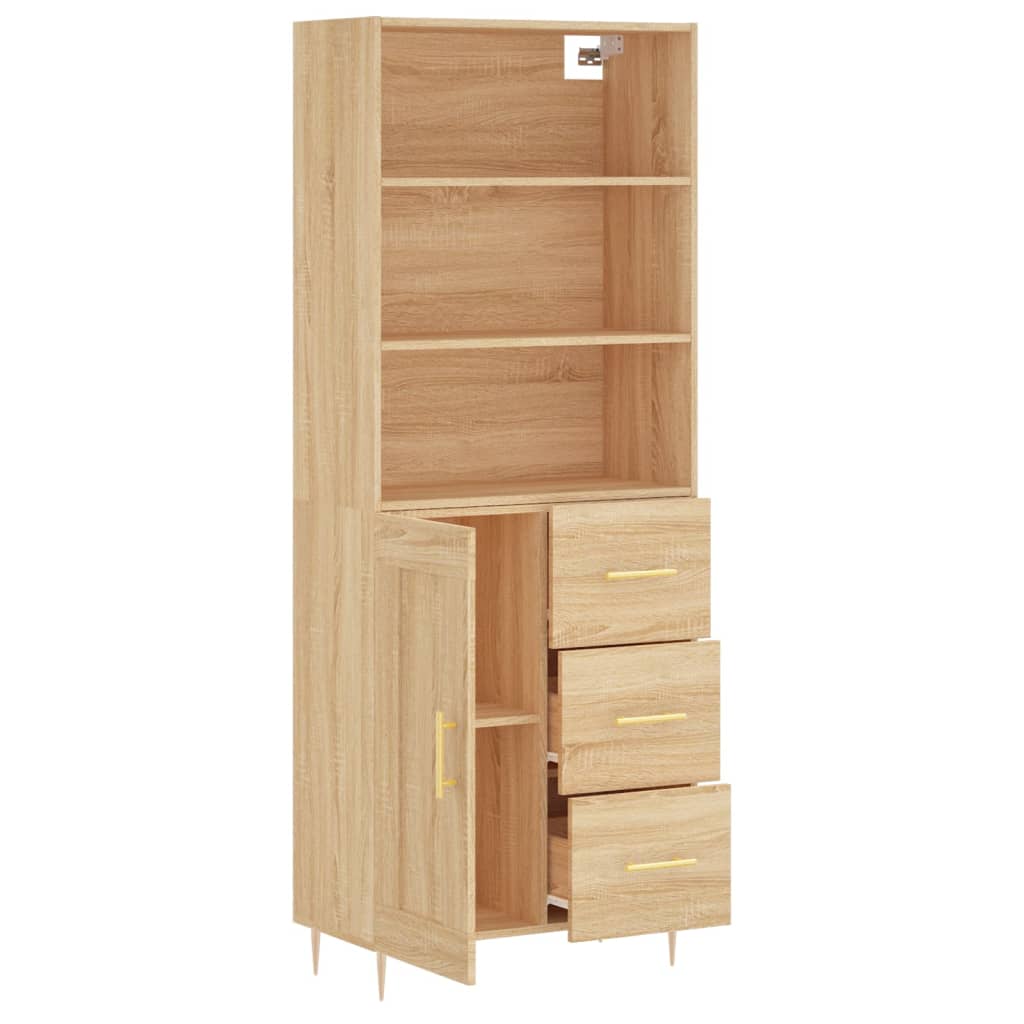 vidaXL Highboard Sonoma-Eiche 69,5x34x180 cm Holzwerkstoff