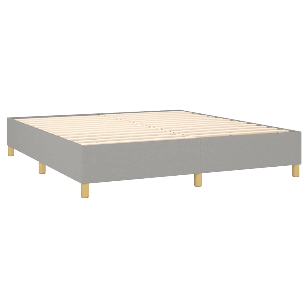 vidaXL Boxspringbett mit Matratze Hellgrau 160x200 cm Stoff