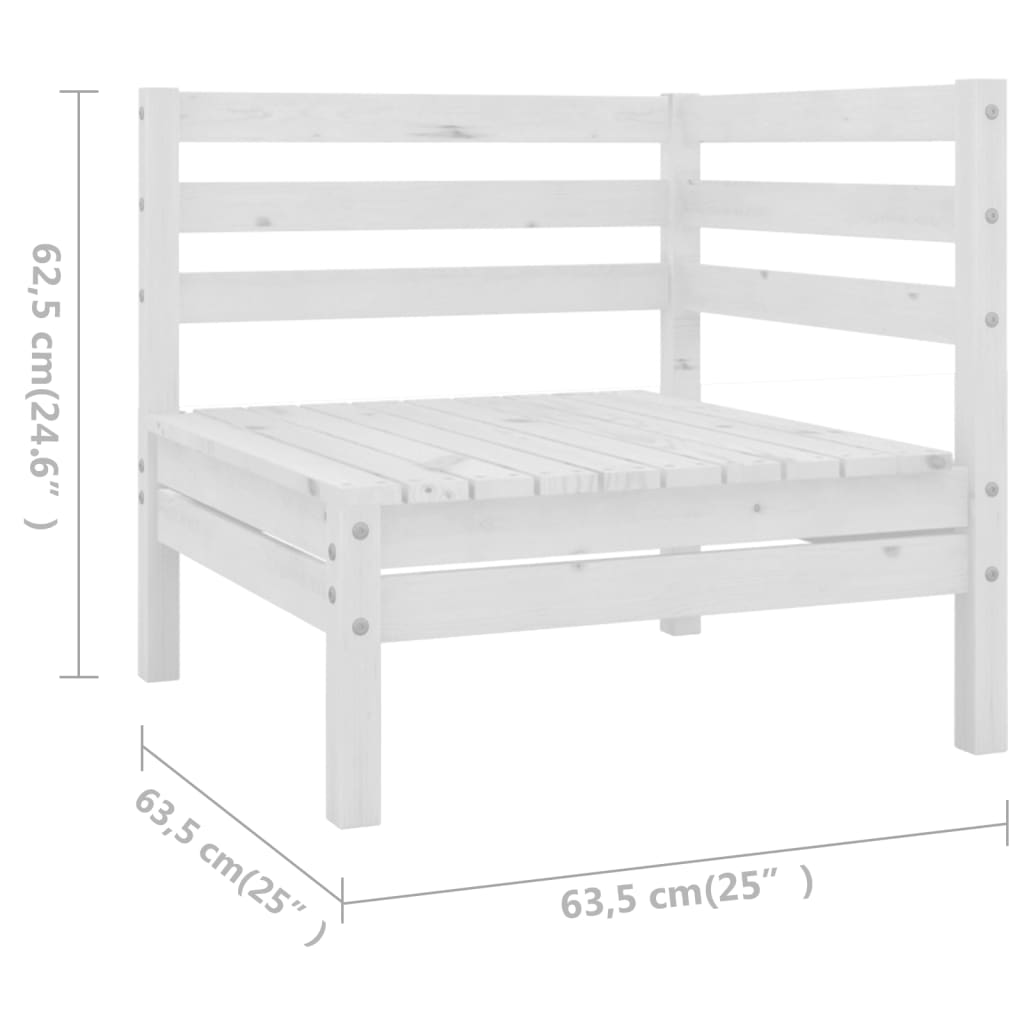 vidaXL 8-tlg. Garten-Lounge-Set Massivholz Kiefer Weiß