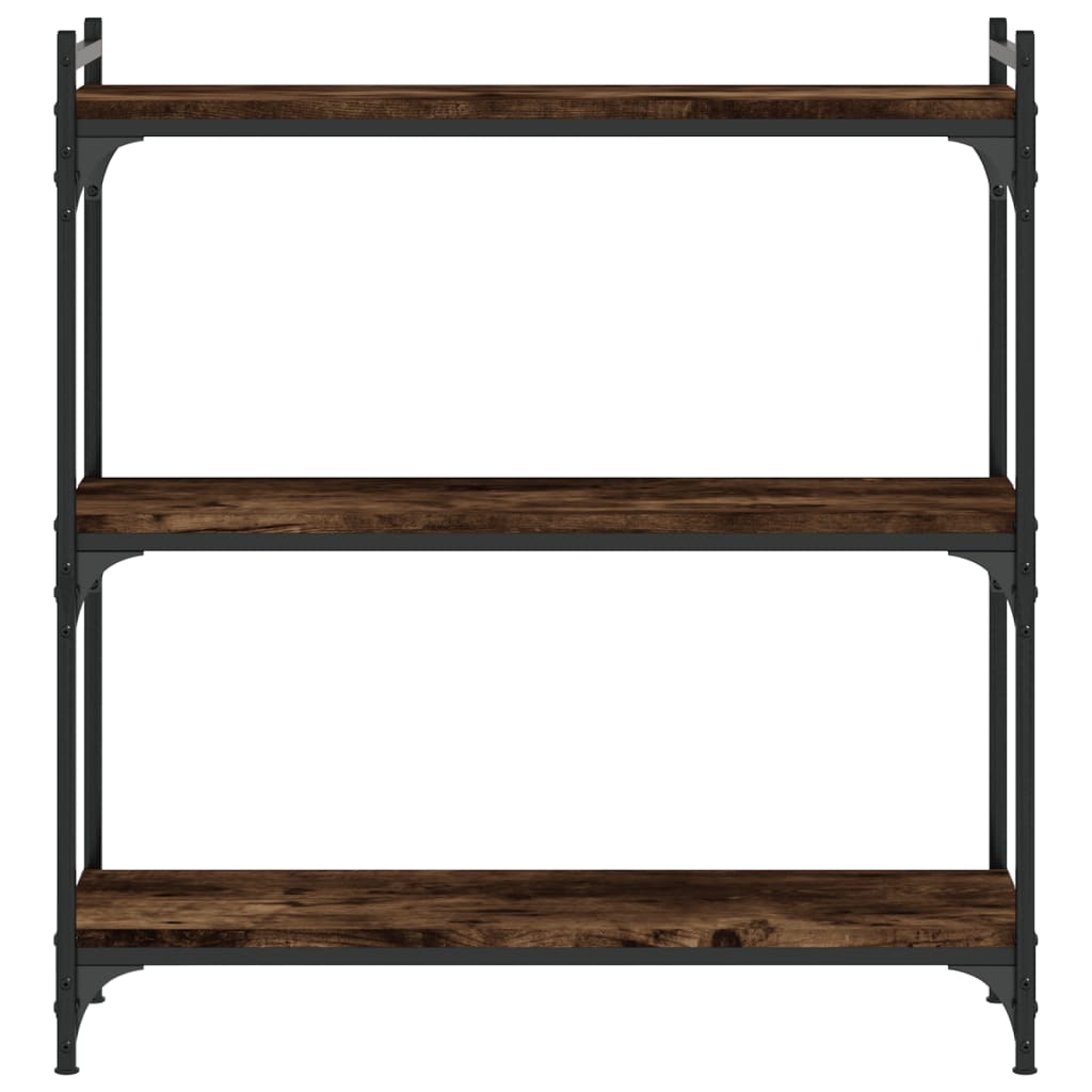 vidaXL Bücherregal 3 Böden Räuchereiche 80x30x86 cm Holzwerkstoff