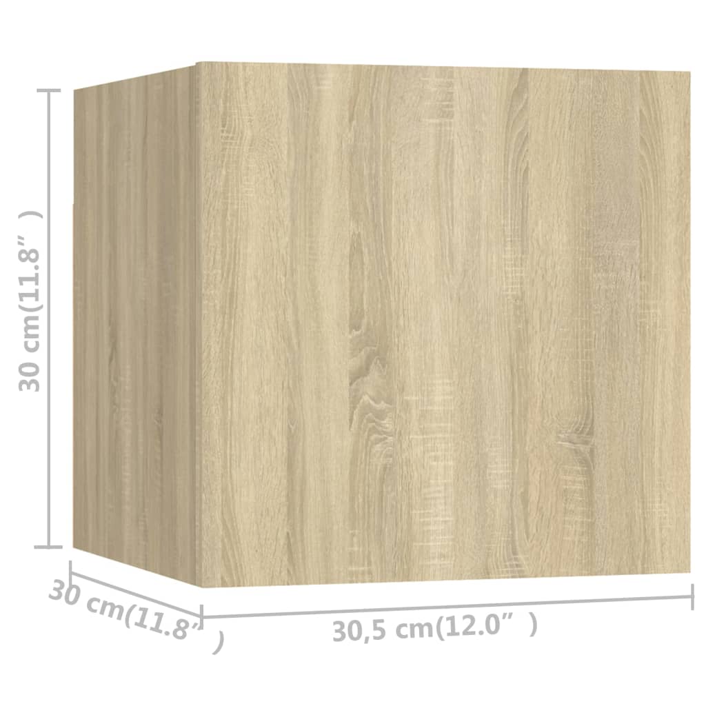 vidaXL 3-tlg. TV-Schrank-Set Sonoma-Eiche Holzwerkstoff