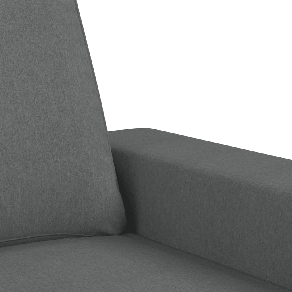 vidaXL 3-Sitzer-Sofa mit Hocker Dunkelgrau 180 cm Stoff