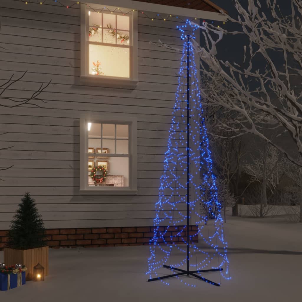 vidaXL LED-Weihnachtsbaum Kegelform Blau 500 LEDs 100x300 cm