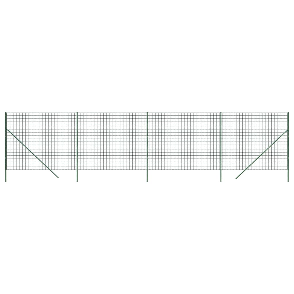 vidaXL Maschendrahtzaun Grün 1,6x10 m Verzinkter Stahl