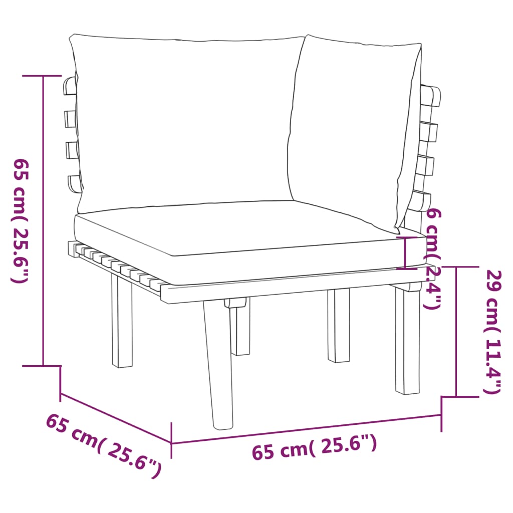 vidaXL 9-tlg. Garten-Lounge-Set mit Kissen Massivholz Akazie