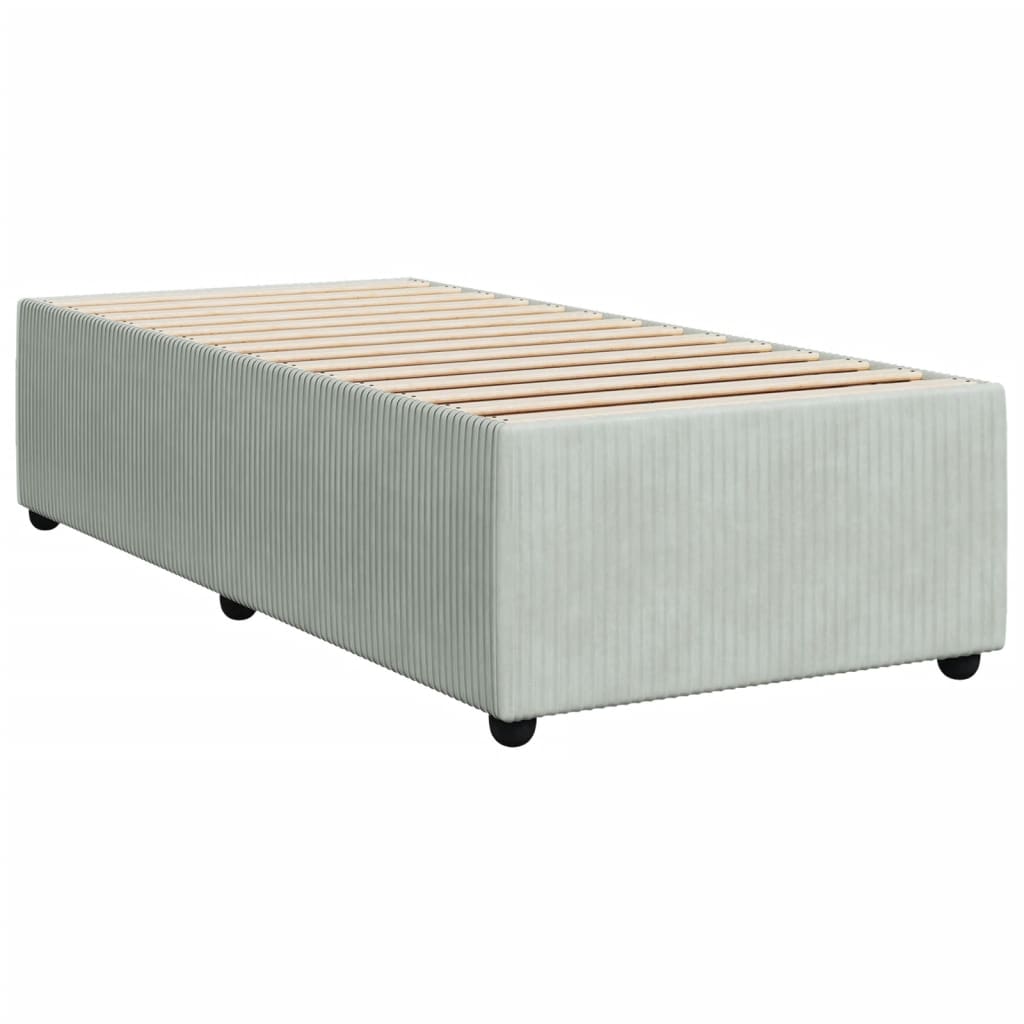 vidaXL Boxspringbett mit Matratze Hellgrau 100x200 cm Samt