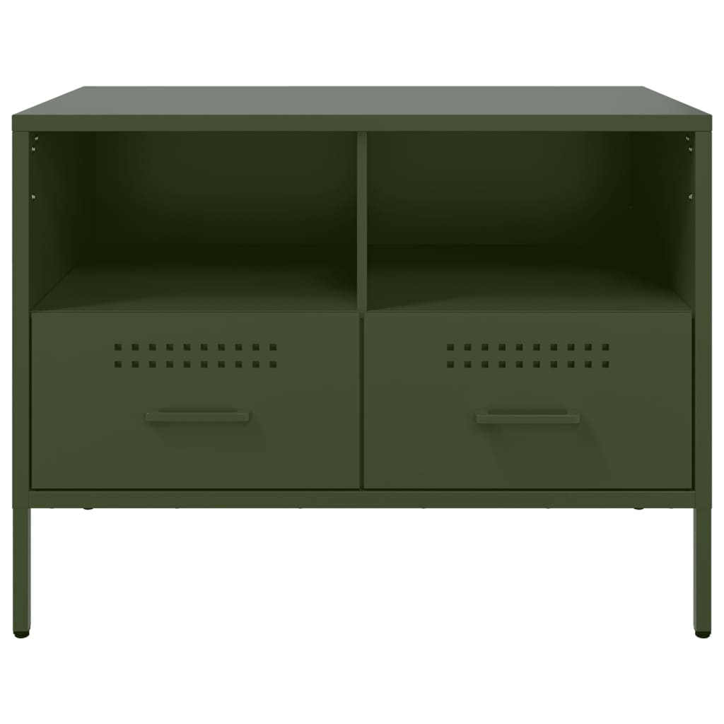 vidaXL TV-Schrank Olivgrün 68x39x50,5 cm Stahl