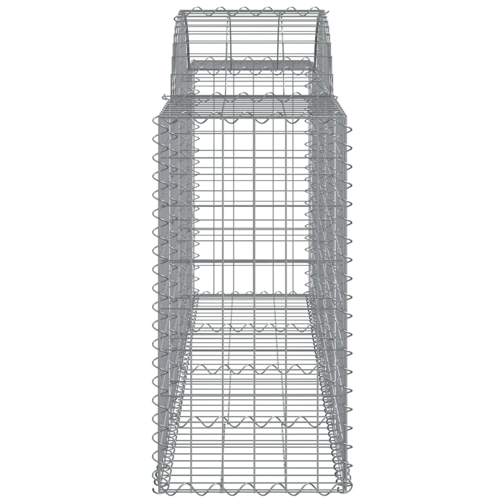 vidaXL Gabionen mit Hochbogen 2 Stk. 200x50x80/100 cm Verzinktes Eisen