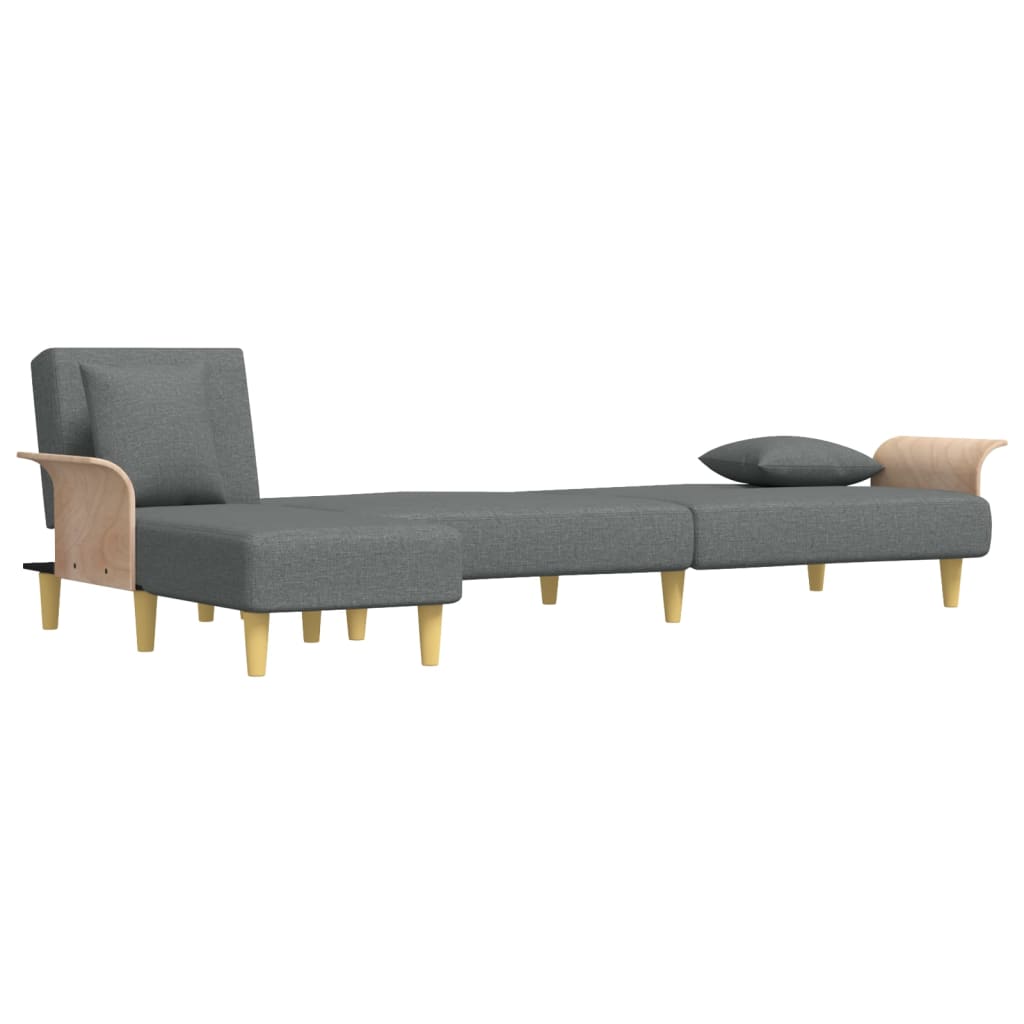 vidaXL Schlafsofa in L-Form Dunkelgrau 279x140x70 cm Stoff