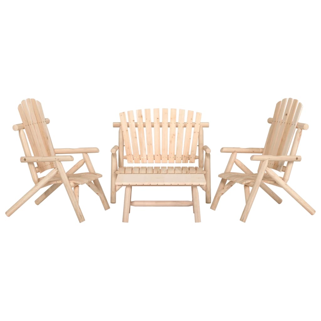 vidaXL 4-tlg. Garten-Lounge-Set Massivholz Fichte