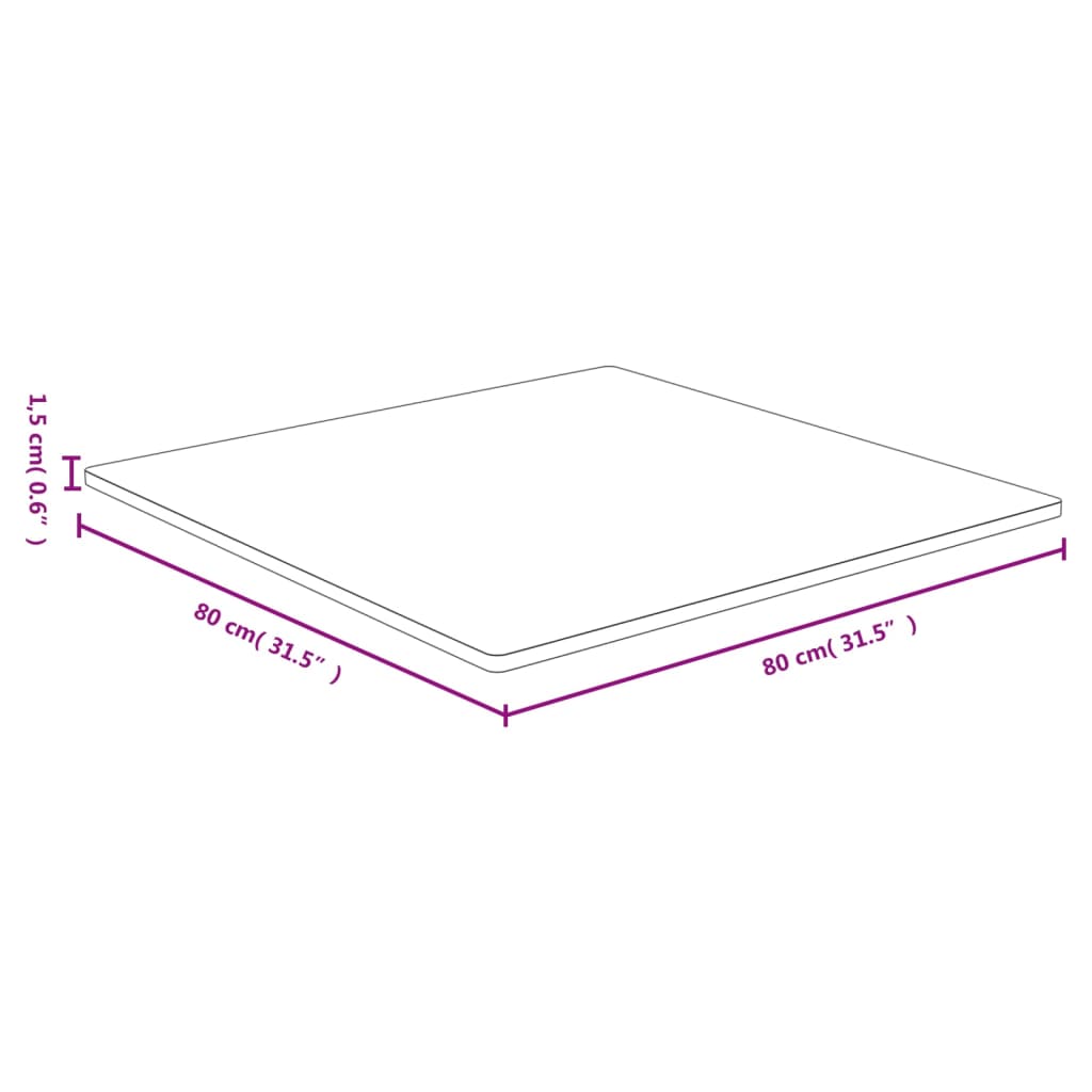 vidaXL Tischplatte 80x80x1,5 cm Bambus