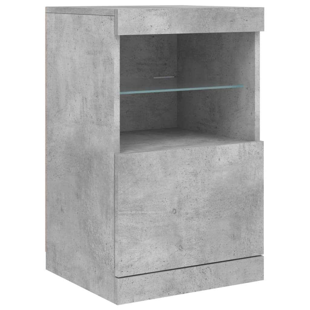 vidaXL Sideboard mit LED-Leuchten Betongrau 123x37x67 cm