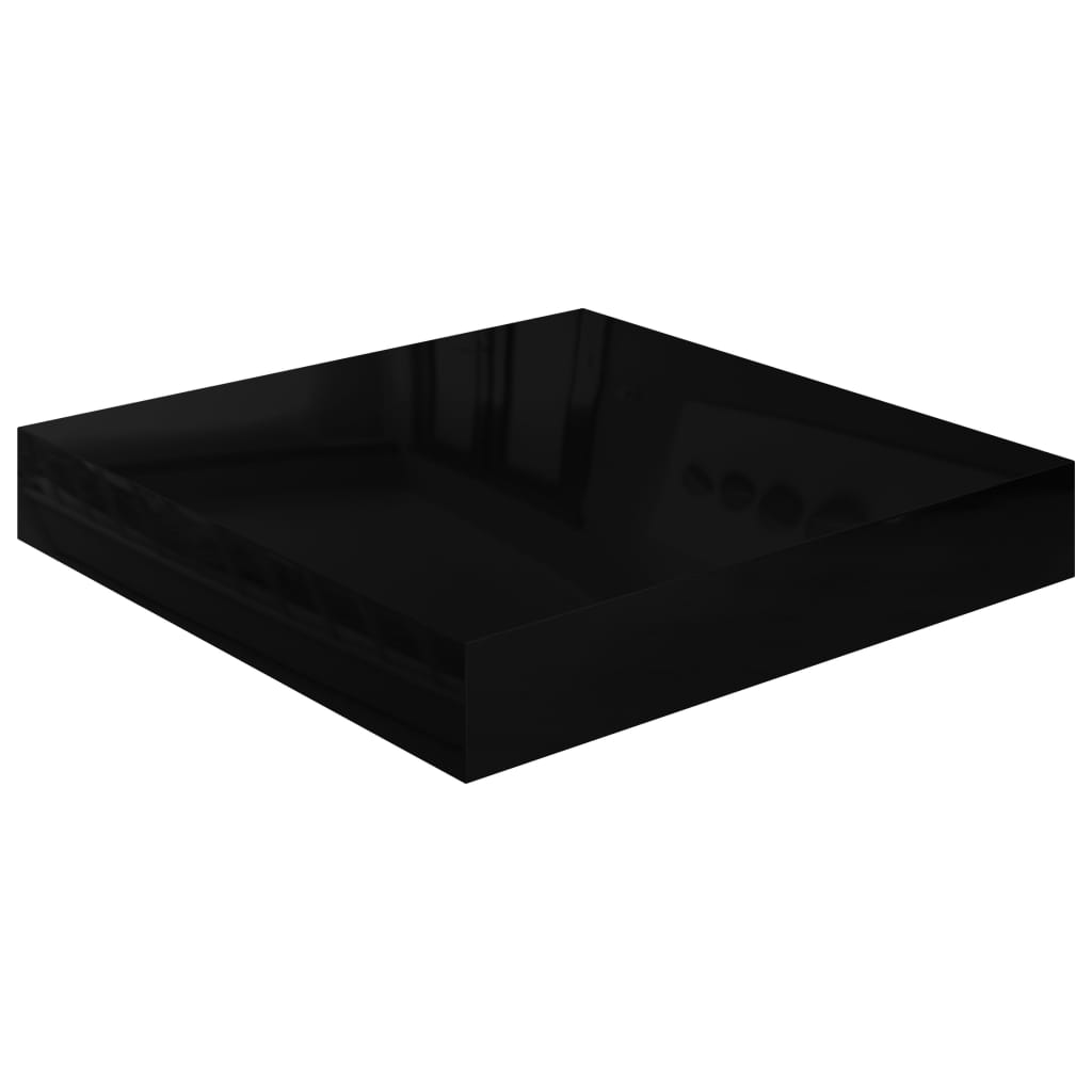 vidaXL Schweberegale 4 Stk. Hochglanz-Schwarz 23x23,5x3,8 cm MDF