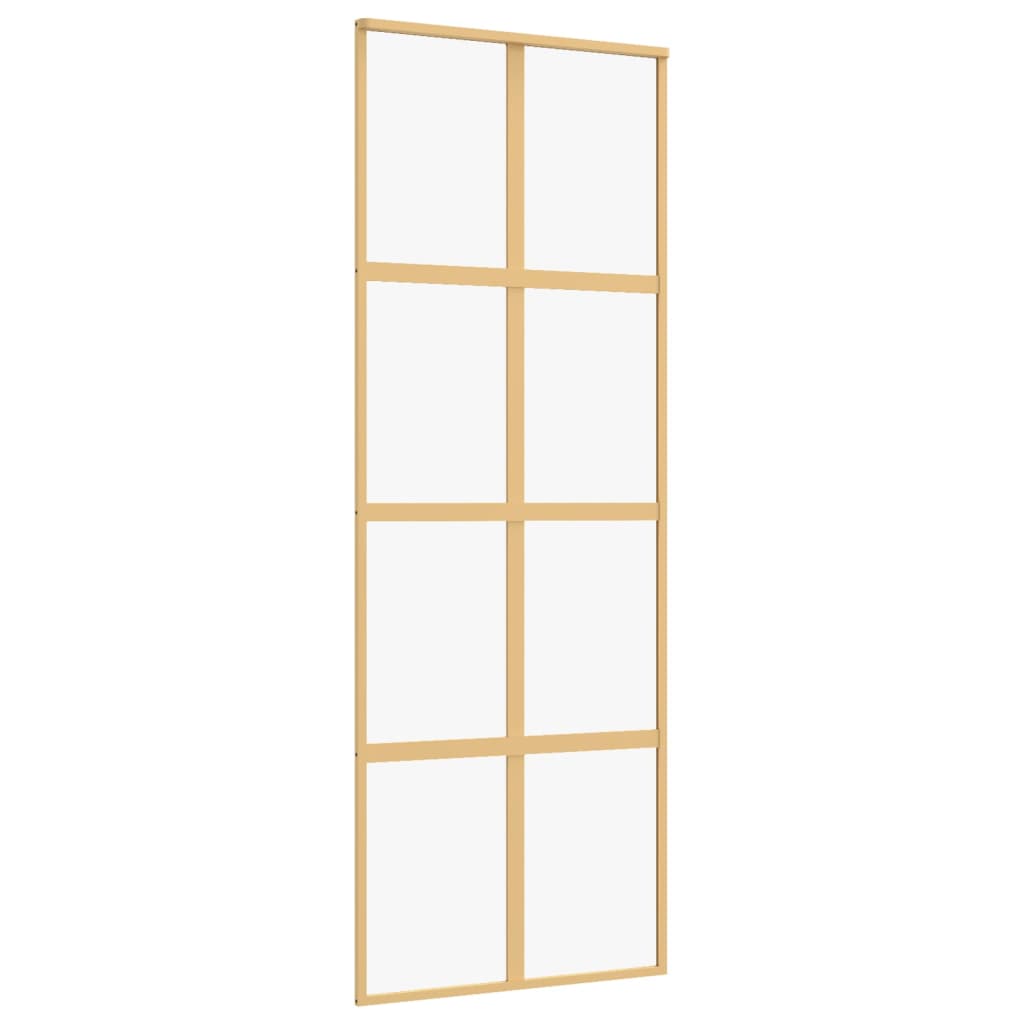 vidaXL Schiebetür Golden 76x205 cm ESG-Klarglas und Aluminium