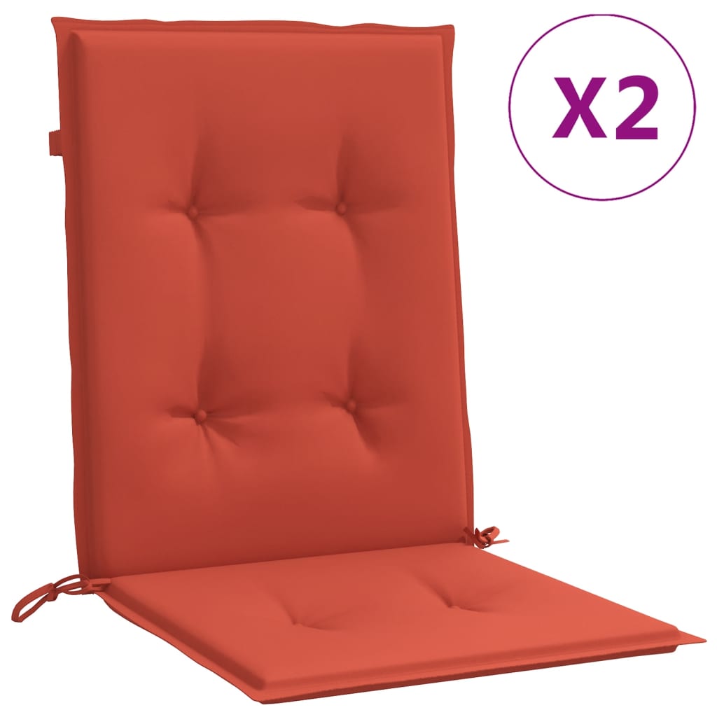 vidaXL Niedriglehner-Auflagen 2 Stk. Melange Rot 100x50x4 cm Stoff