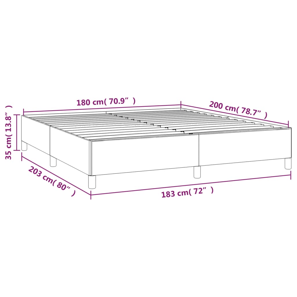 vidaXL Bettgestell Hellgrau 180×200 cm Stoff