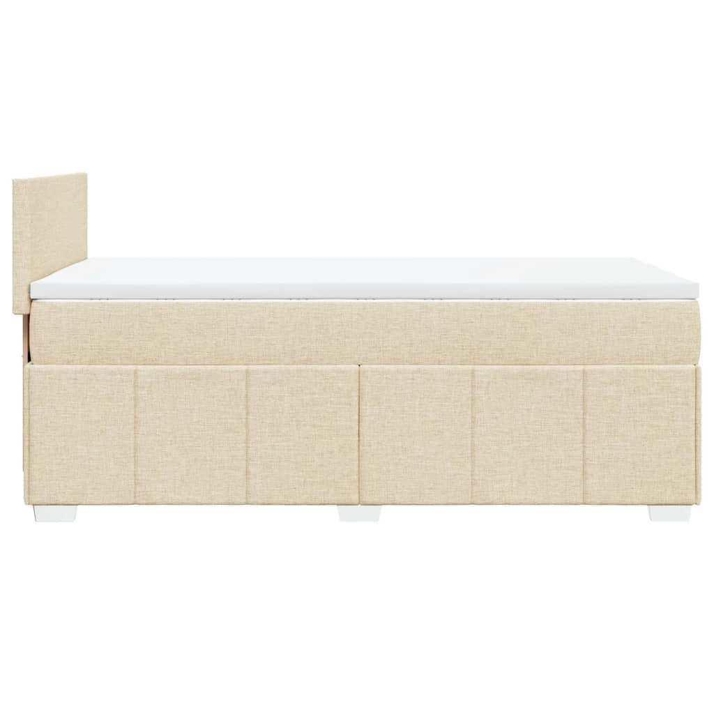 vidaXL Boxspringbett mit Matratze Creme 80x200 cm Stoff