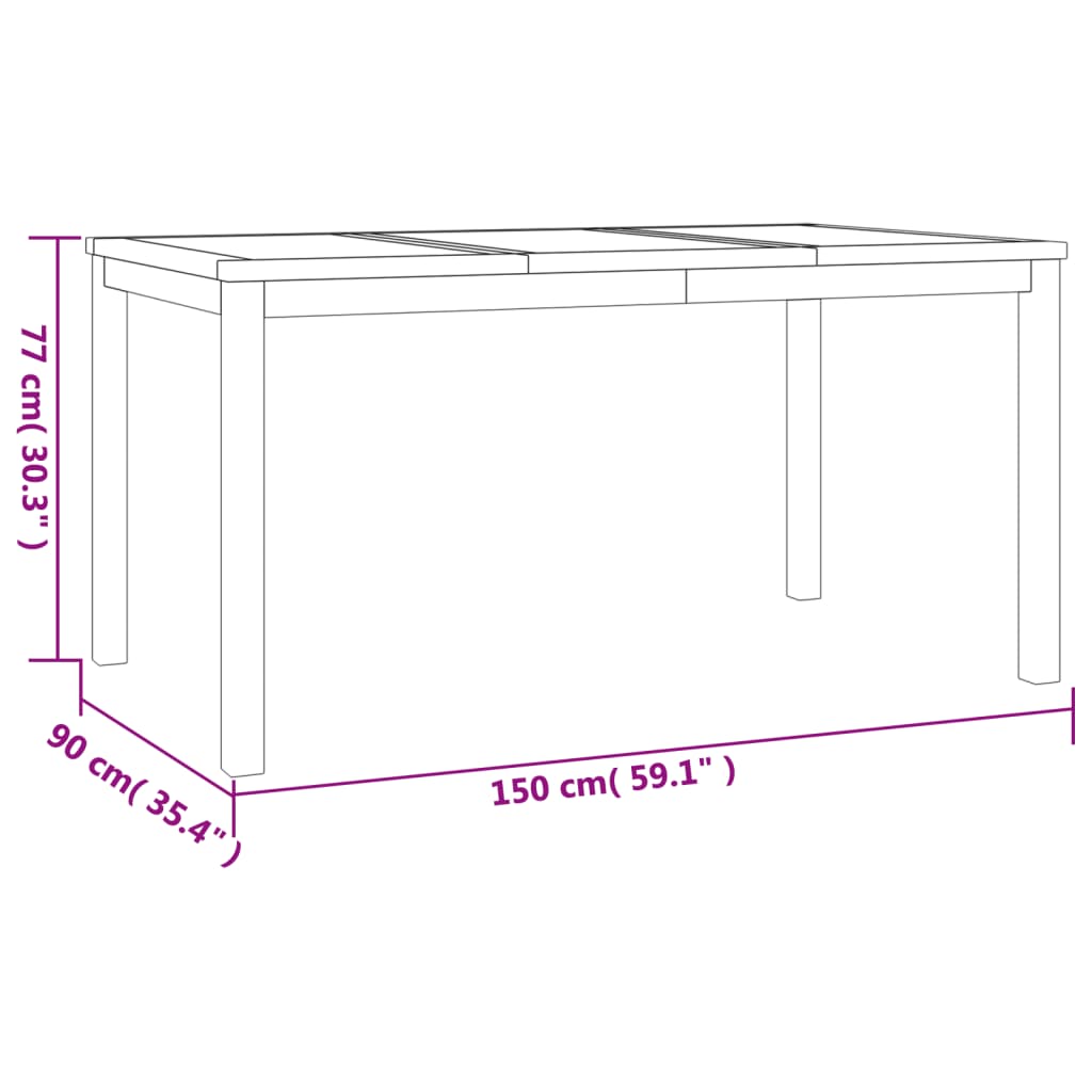 vidaXL 4-tlg. Garten-Essgruppe Massivholz Teak