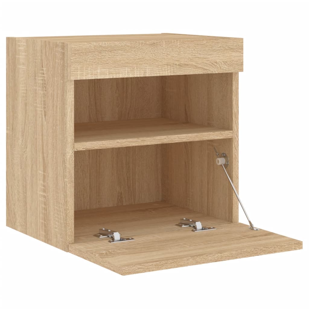 vidaXL TV-Wandschrank mit LED-Leuchten Sonoma-Eiche 40x30x40 cm