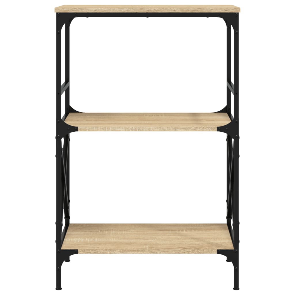 vidaXL Bücherregal 3 Böden Sonoma-Eiche 59x35x90,5 cm Holzwerkstoff