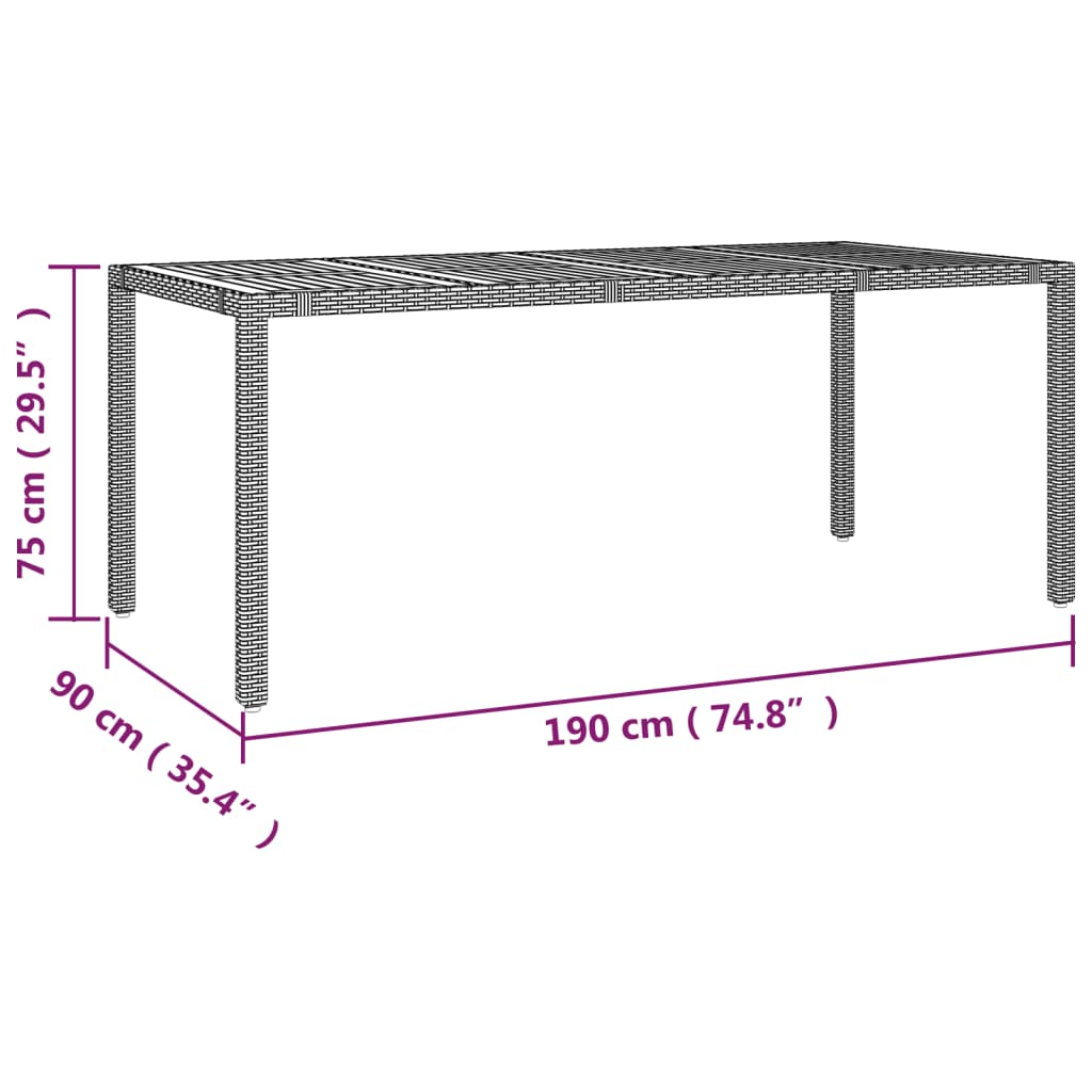 vidaXL 9-tlg. Garten-Essgruppe mit Kissen Schwarz Poly Rattan