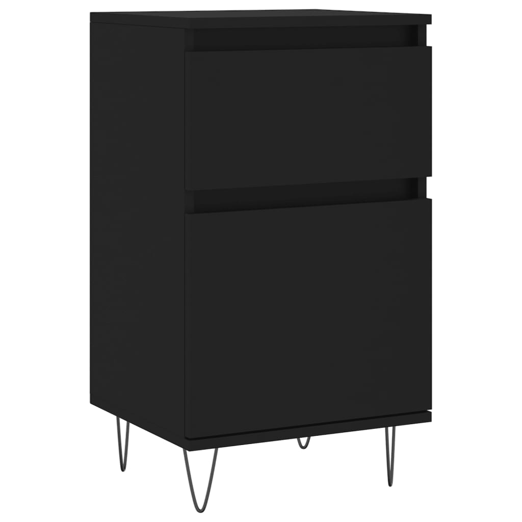 vidaXL Sideboards 2 Stk. Schwarz 40x35x70 cm Holzwerkstoff