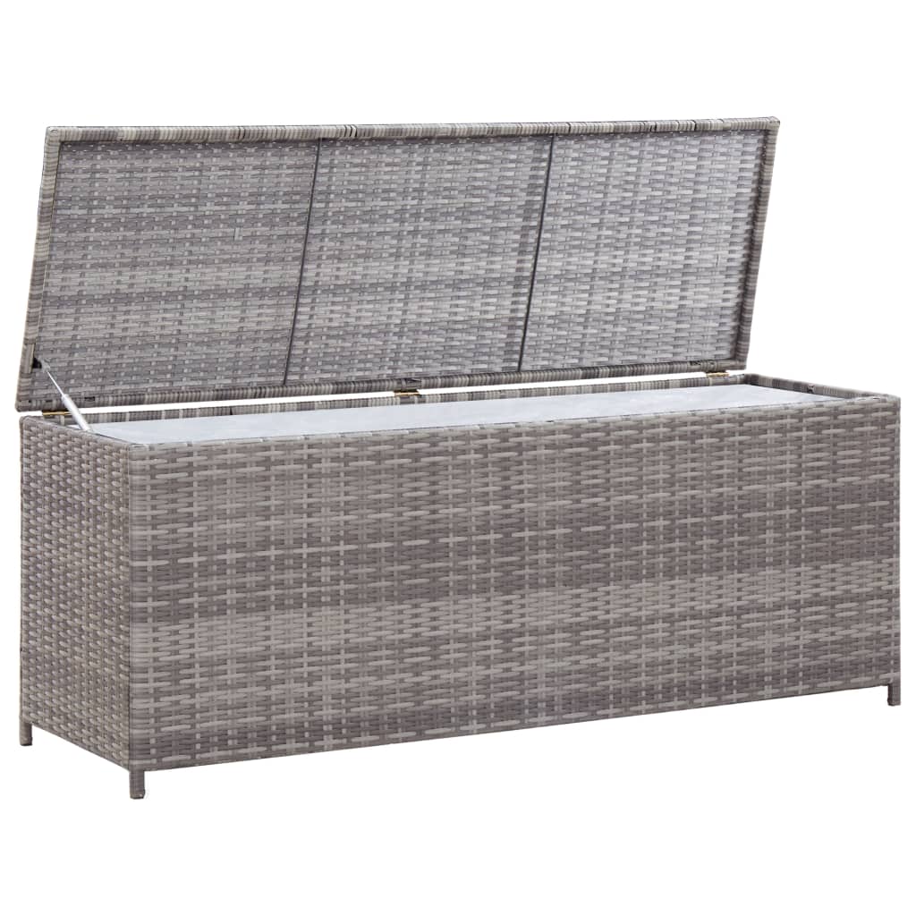 vidaXL Garten-Auflagenbox Grau 120x50x60 cm Poly Rattan