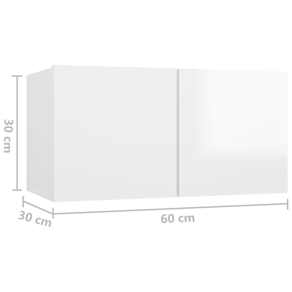 vidaXL 2-tlg. TV-Schrank-Set Hochglanz-Weiß Holzwerkstoff