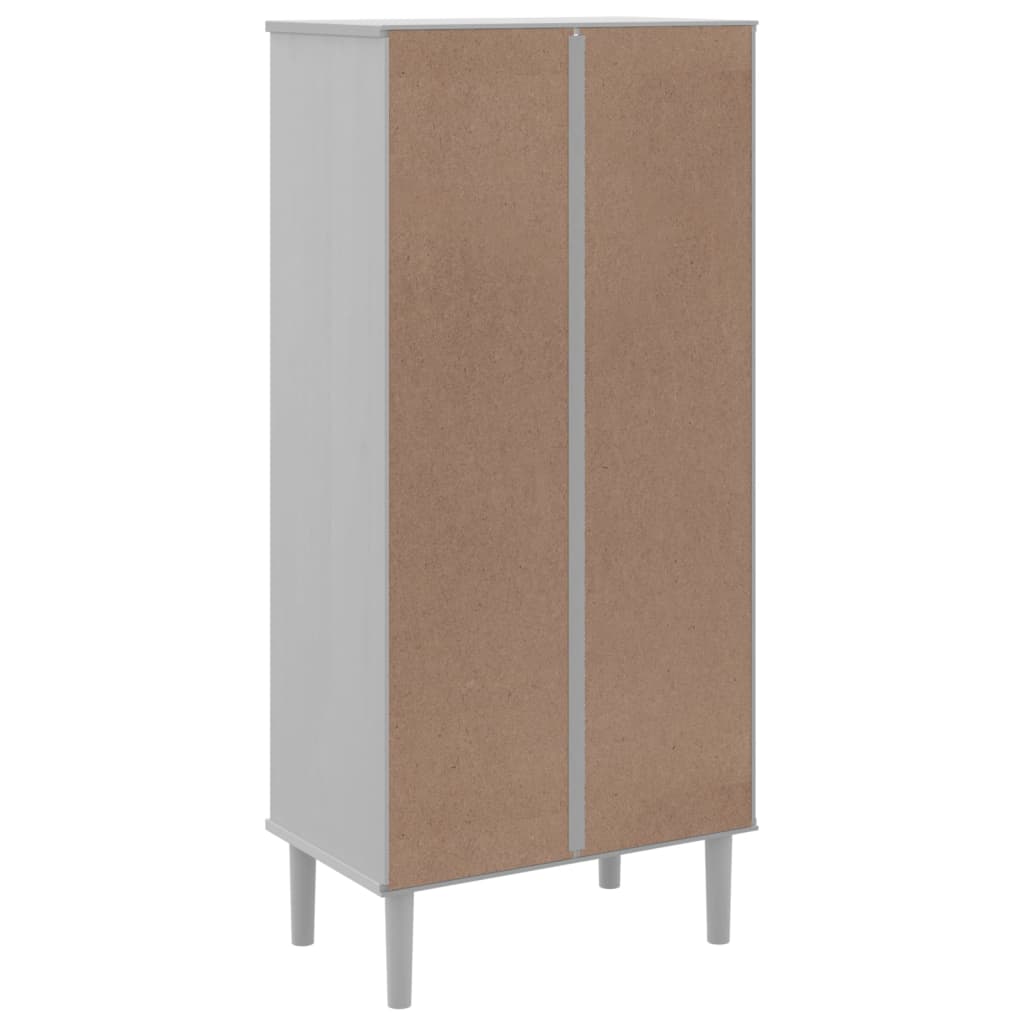 vidaXL Bücherschrank SENJA Rattan-Look Weiß 60x35x130 cm Kiefernholz