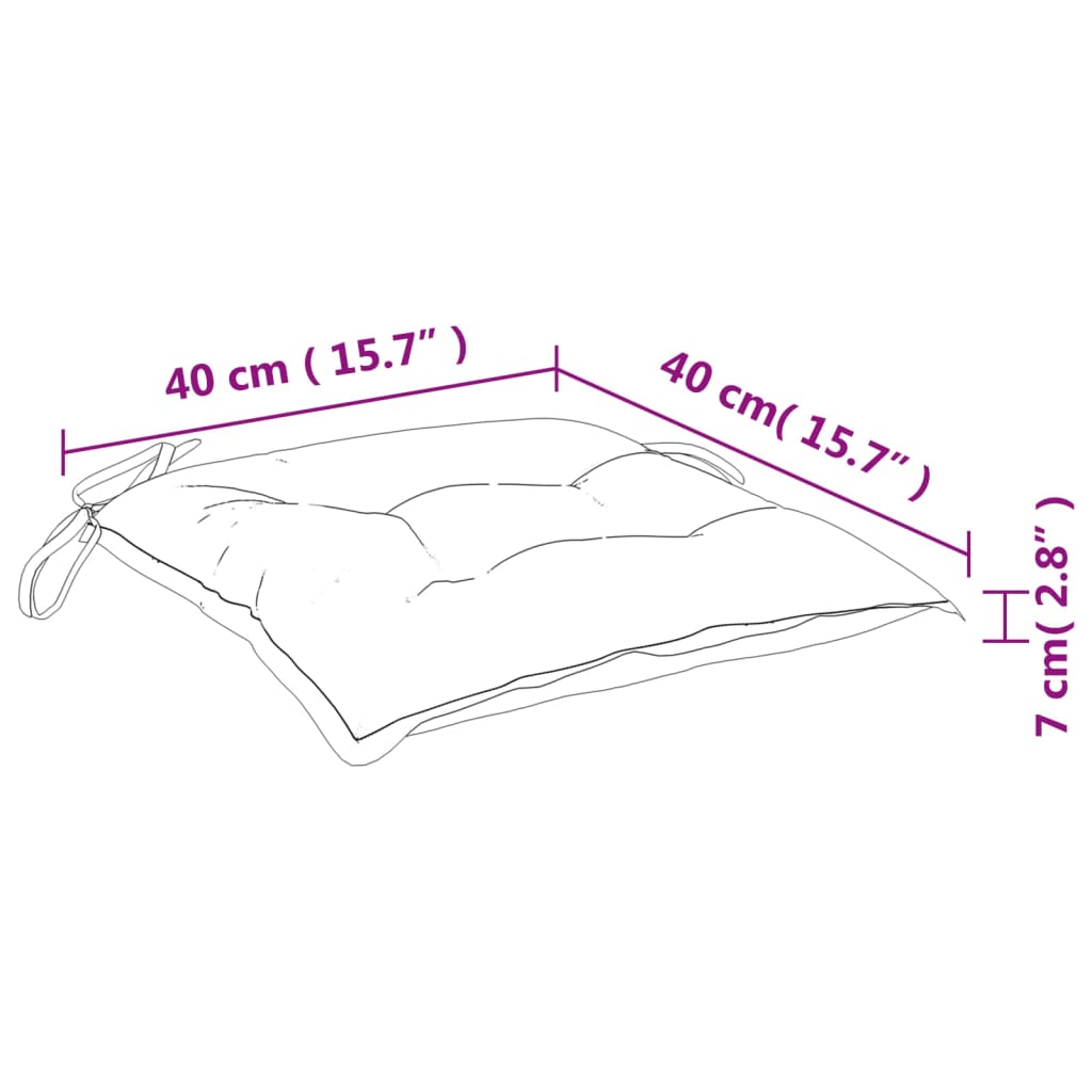 vidaXL Stuhlkissen 6 Stk. Türkis 40x40x7 cm Stoff