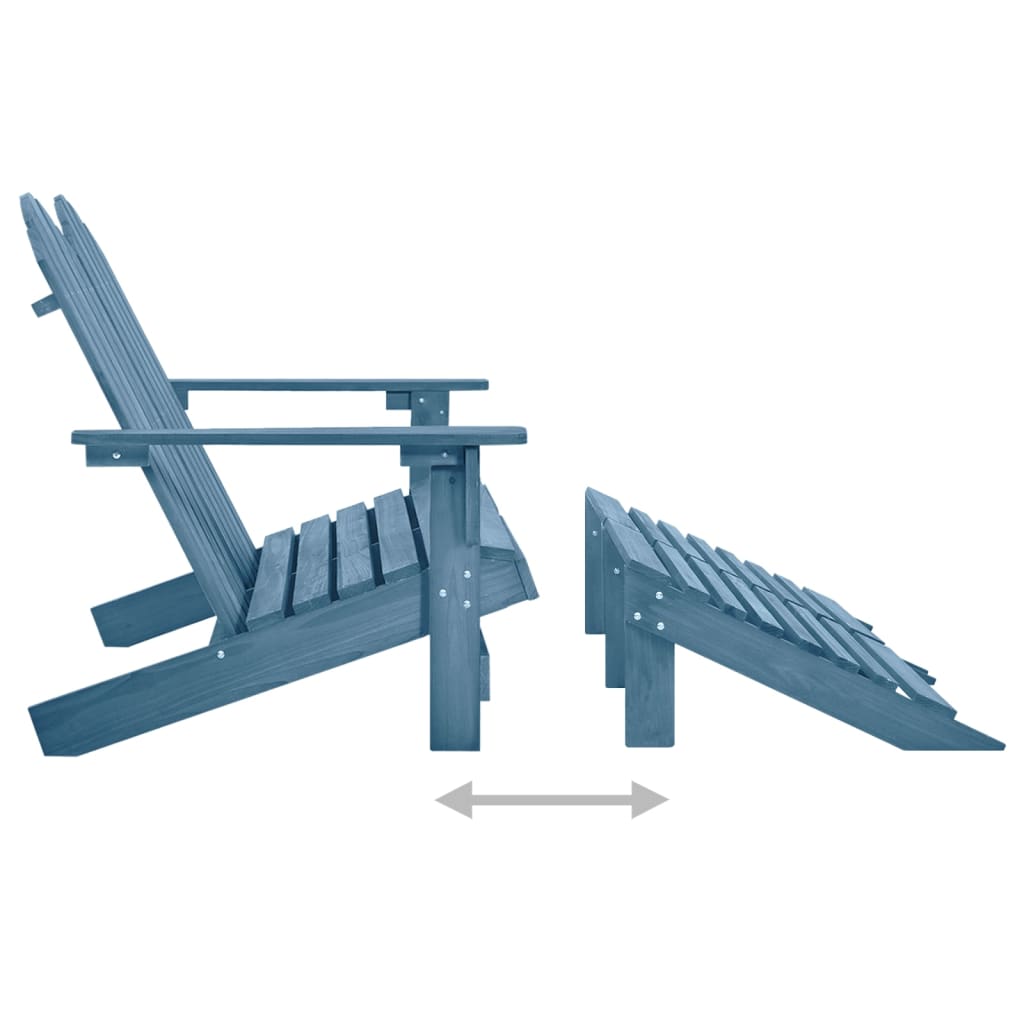 vidaXL Adirondack-Gartenbank 2-Sitzer mit Fußteil Tannenholz Blau