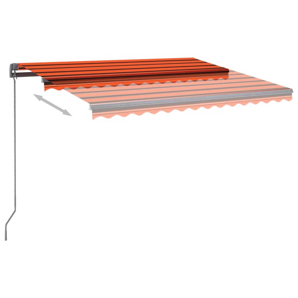 vidaXL Automatische Markise mit LED Windsensor 350x250 cm Orange/Braun