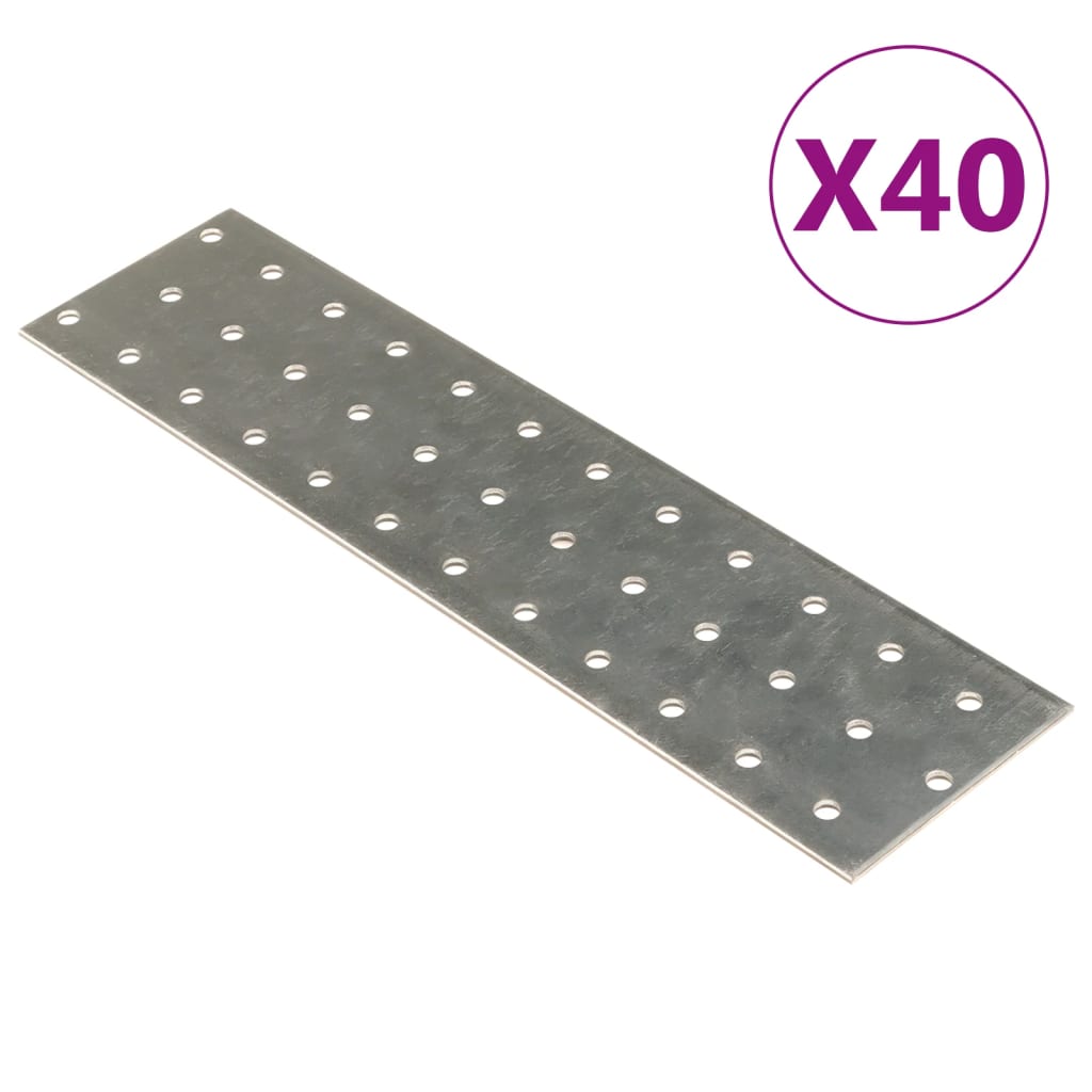 vidaXL Lochplatten 40 Stk. 2 mm 240x60 mm Verzinkter Stahl