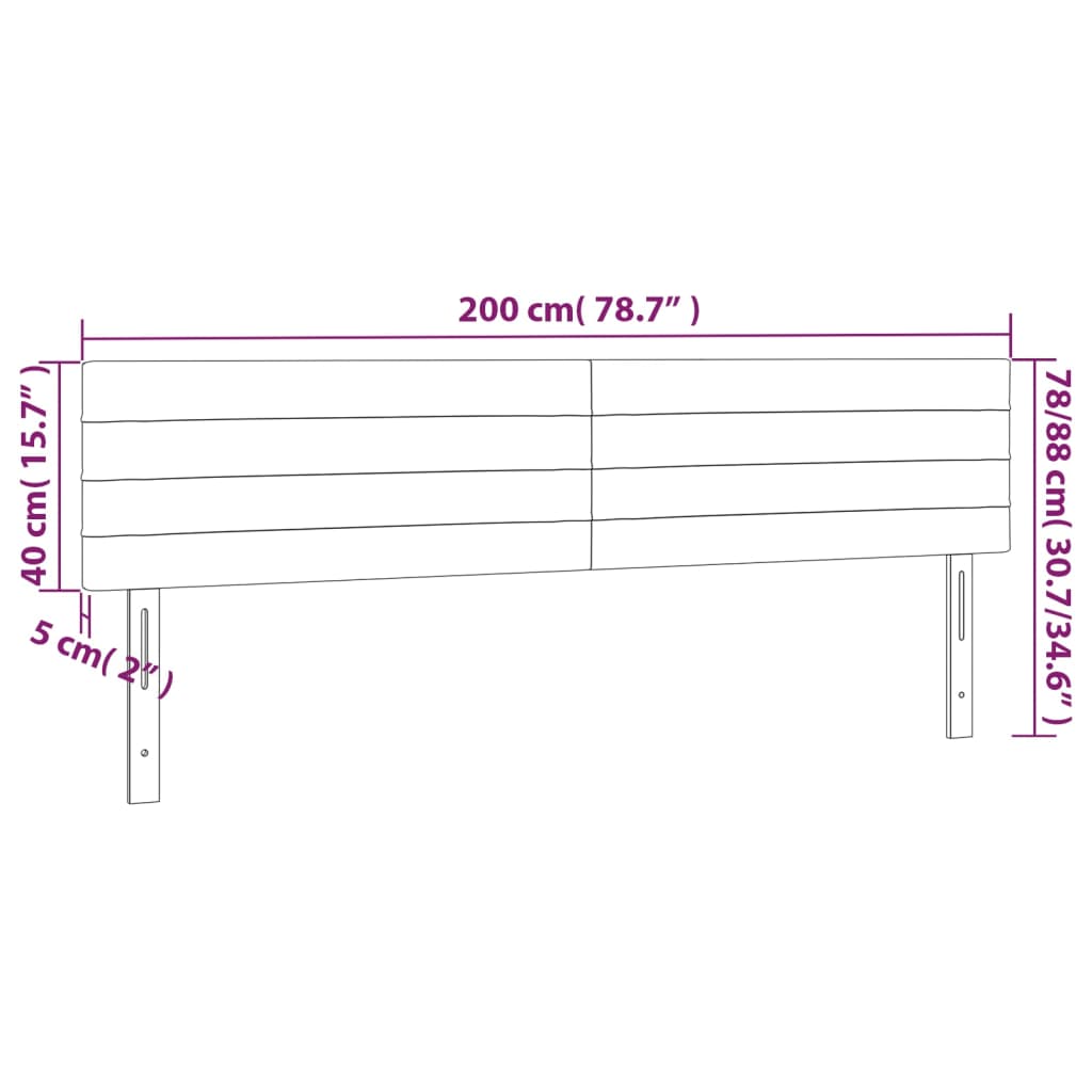 vidaXL Kopfteile 2 Stk. Hellgrau 100x5x78/88 cm Stoff