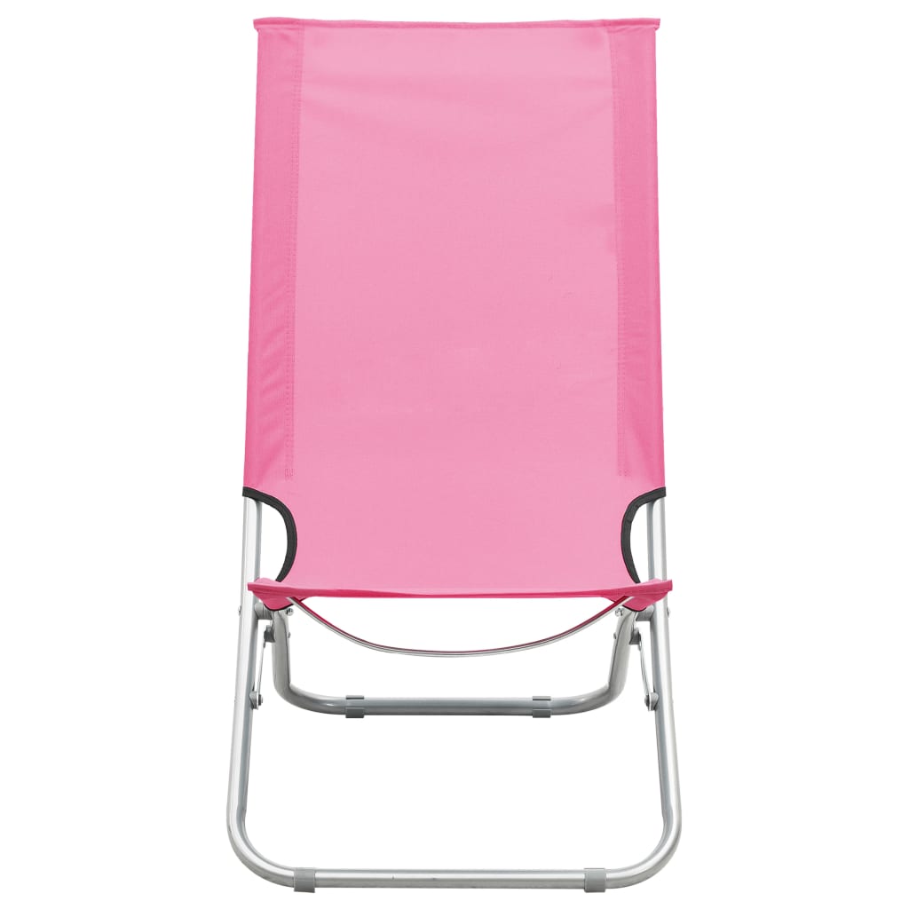 vidaXL Klappbare Strandstühle 2 Stk. Rosa Stoff