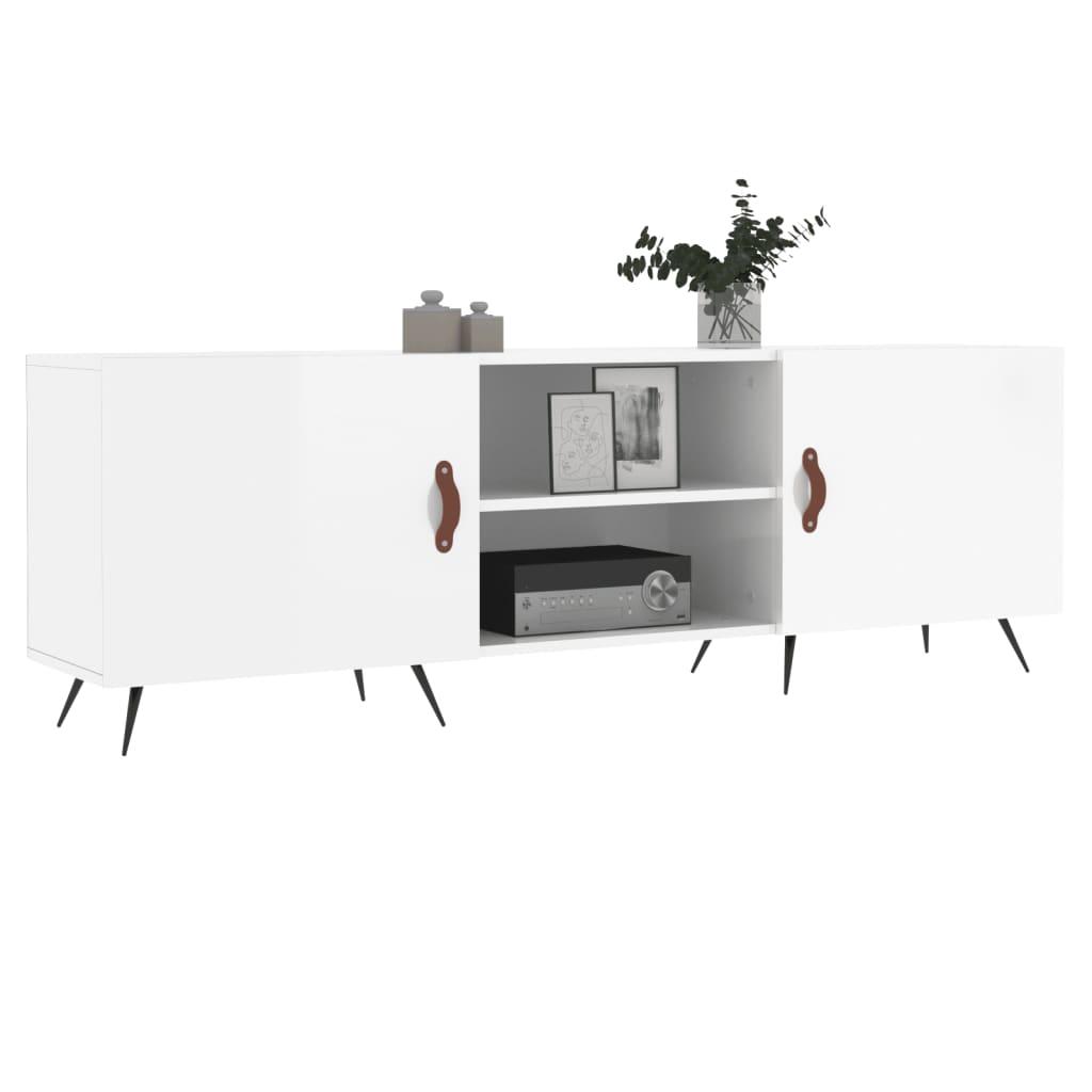 vidaXL TV-Schrank Hochglanz-Weiß 150x30x50 cm Holzwerkstoff