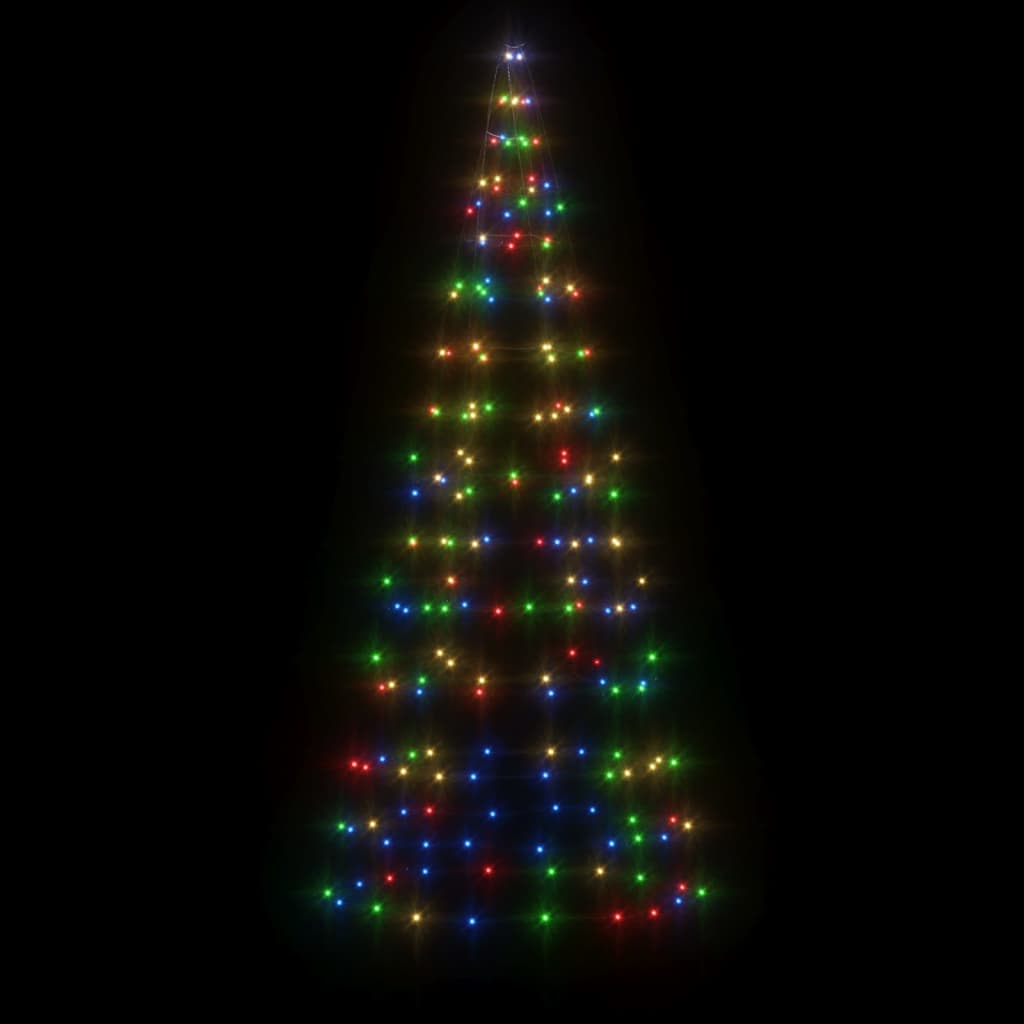 vidaXL LED-Weihnachtsbaum für Fahnenmast 200 LEDs Mehrfarbig 180 cm