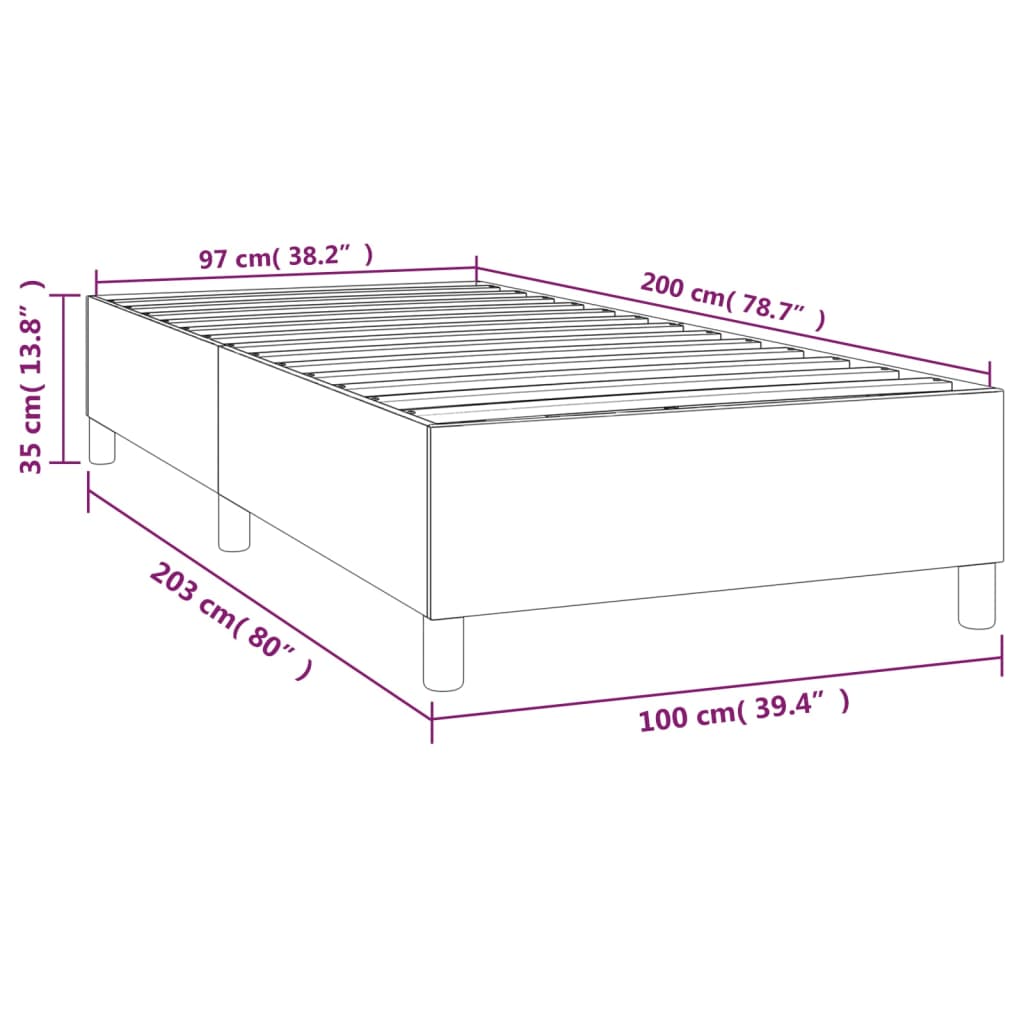 vidaXL Bettgestell Dunkelgrau 100x200 cm Stoff