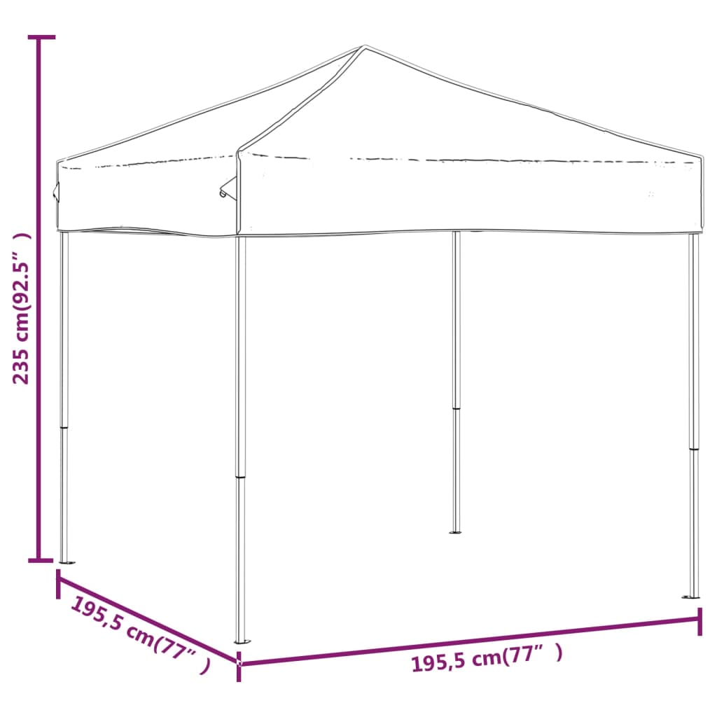 vidaXL Partyzelt Faltbar Schwarz 2x2 m