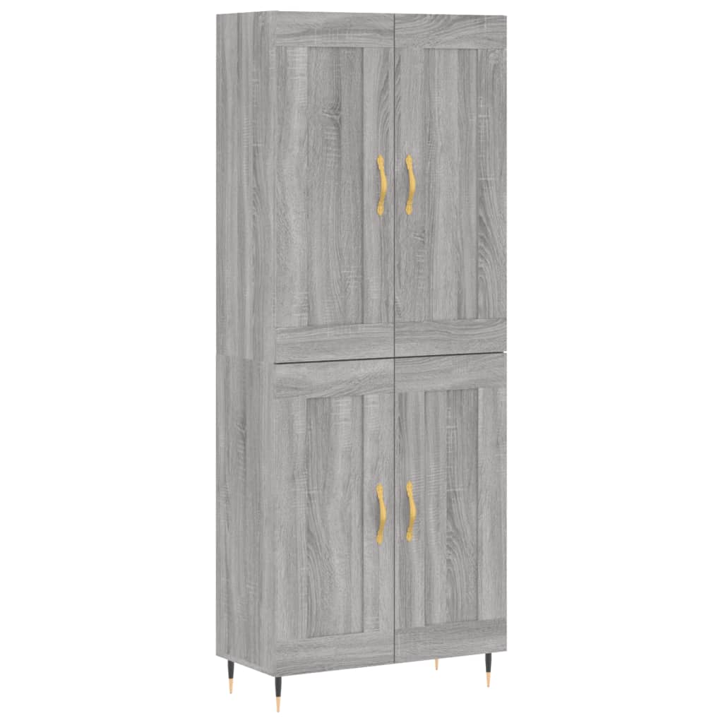 vidaXL Highboard Grau Sonoma 69,5x34x180 cm Holzwerkstoff