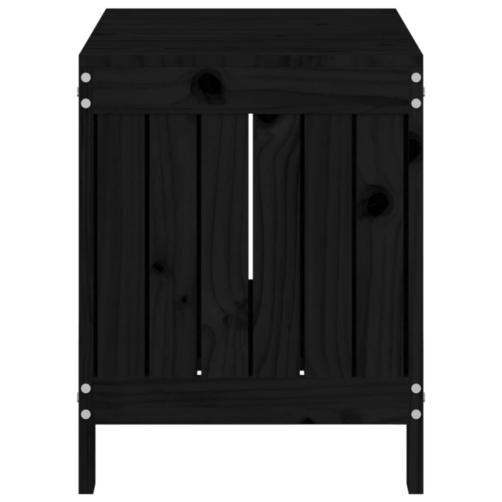 vidaXL Gartentruhe Schwarz 76x42,5x54 cm Massivholz Kiefer