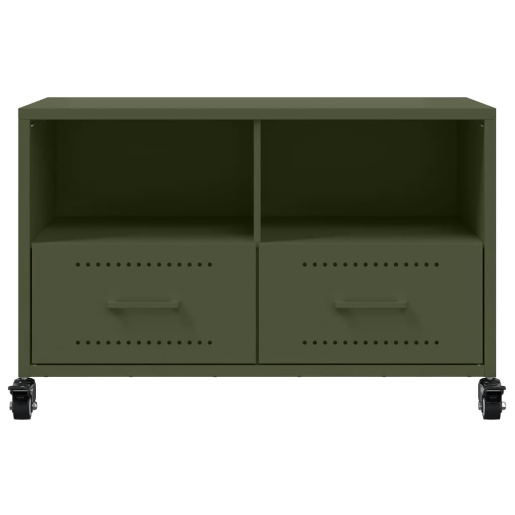 vidaXL TV-Schrank Olivgrün 68x39x43,5 cm Stahl