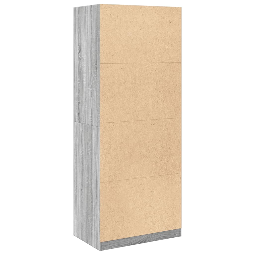 vidaXL Kleiderschrank Grau Sonoma 80x50x200 cm Holzwerkstoff