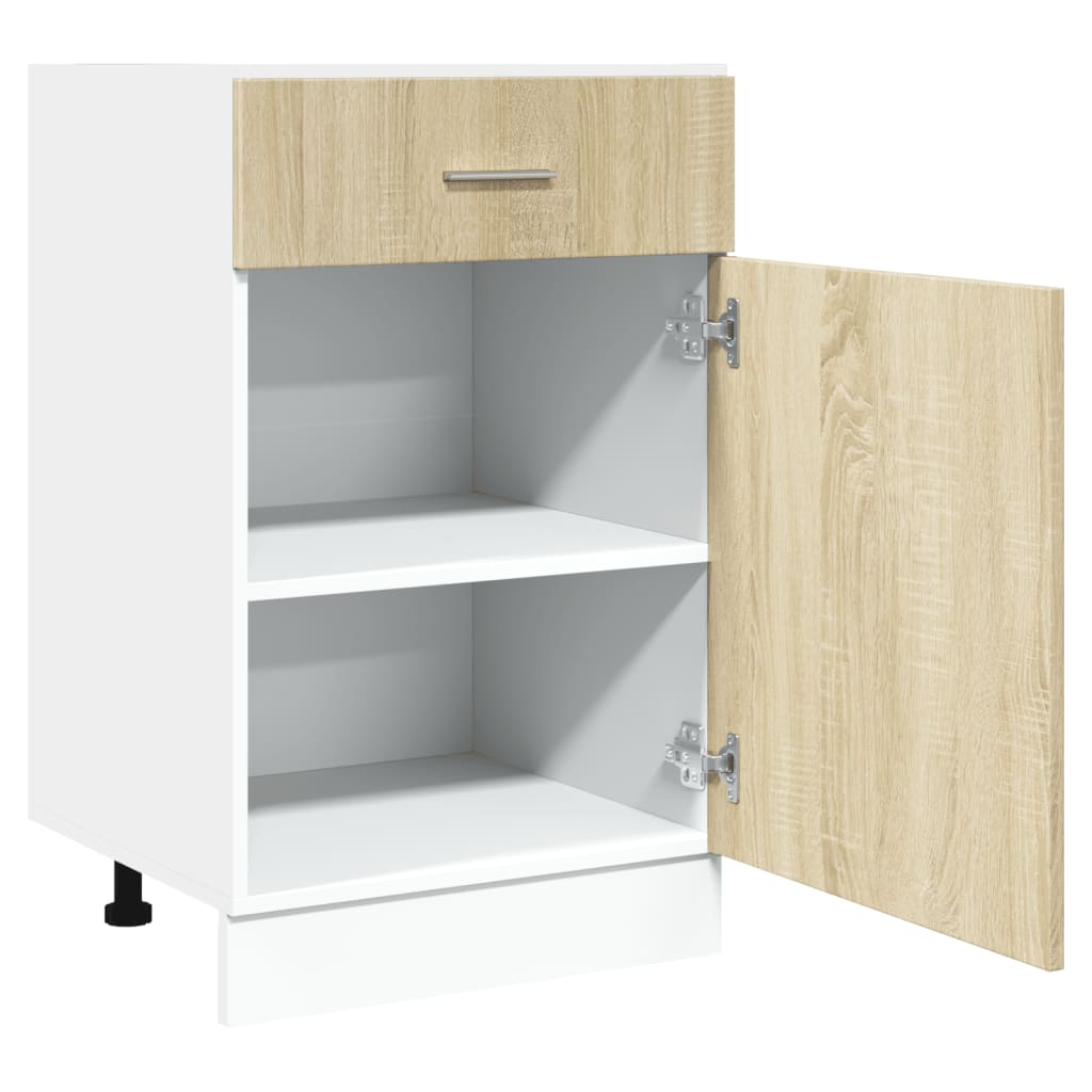 vidaXL Schubunterschrank Sonoma-Eiche 50x46x81,5 cm Holzwerkstoff