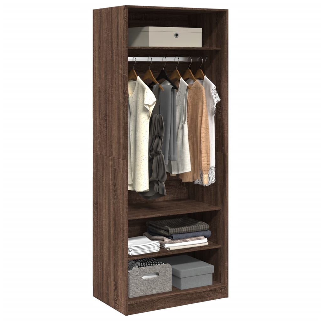 vidaXL Kleiderschrank Braun Eichen-Optik 80x50x200 cm Holzwerkstoff