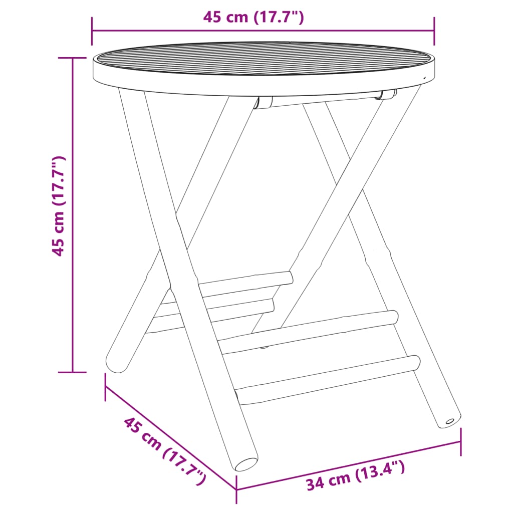 vidaXL 3-tlg. Bistro-Set Bambus